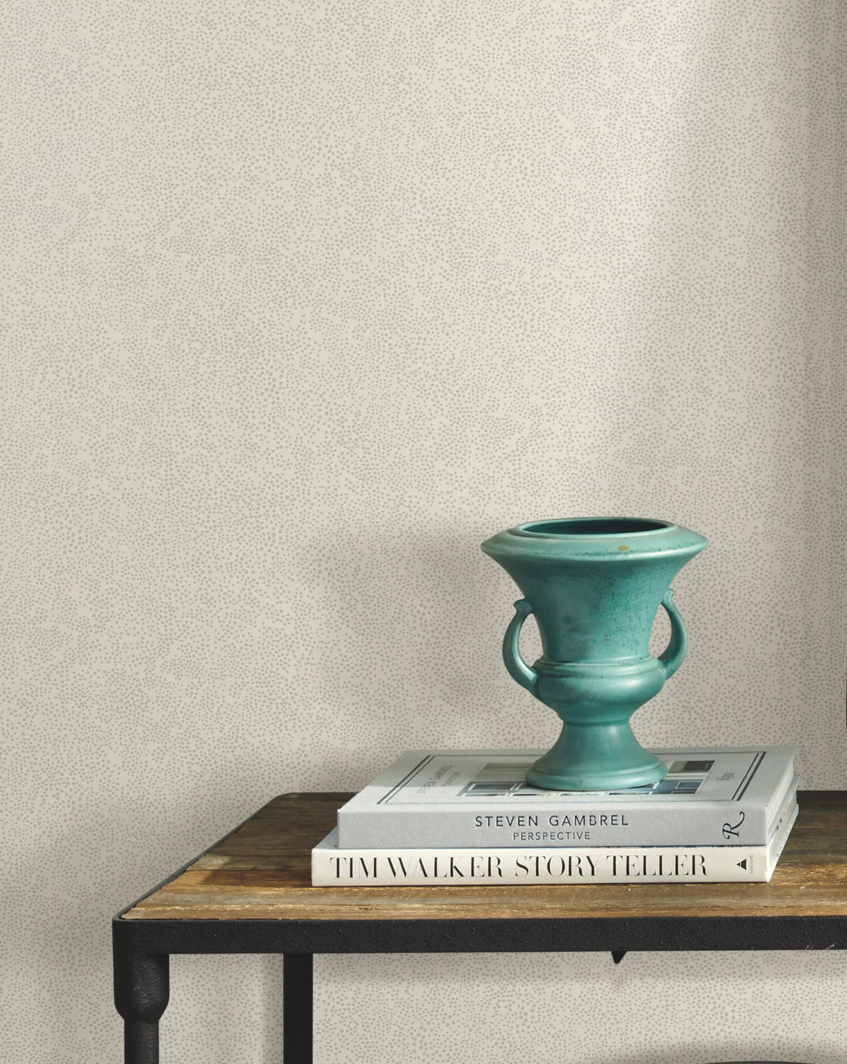 Champagne Dots Linen Metallic Wallpaper with Metallic Polka Dot Pattern - York RI5115