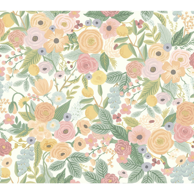 Garden Party Pastel Wallpaper with Bohemian Floral Pattern, Heavy Weight Paper - York RI5118