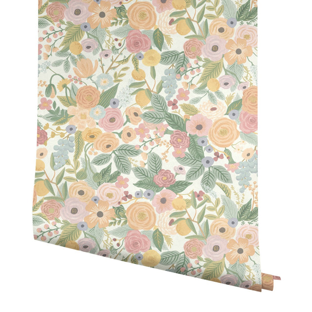 Garden Party Pastel Wallpaper with Bohemian Floral Pattern, Heavy Weight Paper - York RI5118
