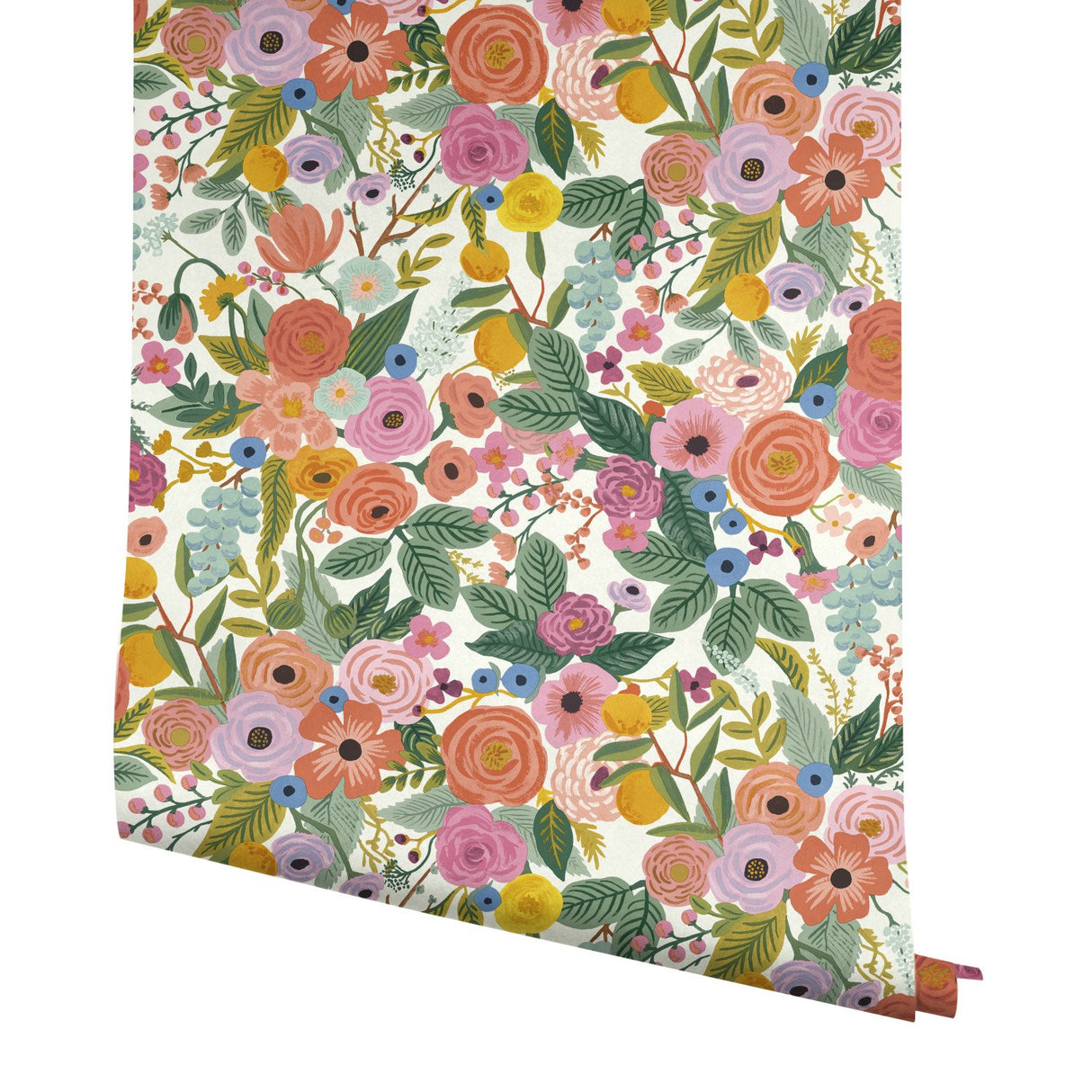 Garden Party Coral & Orange Wallpaper with Bohemian Floral Pattern, Heavy Weight Paper - York RI5119