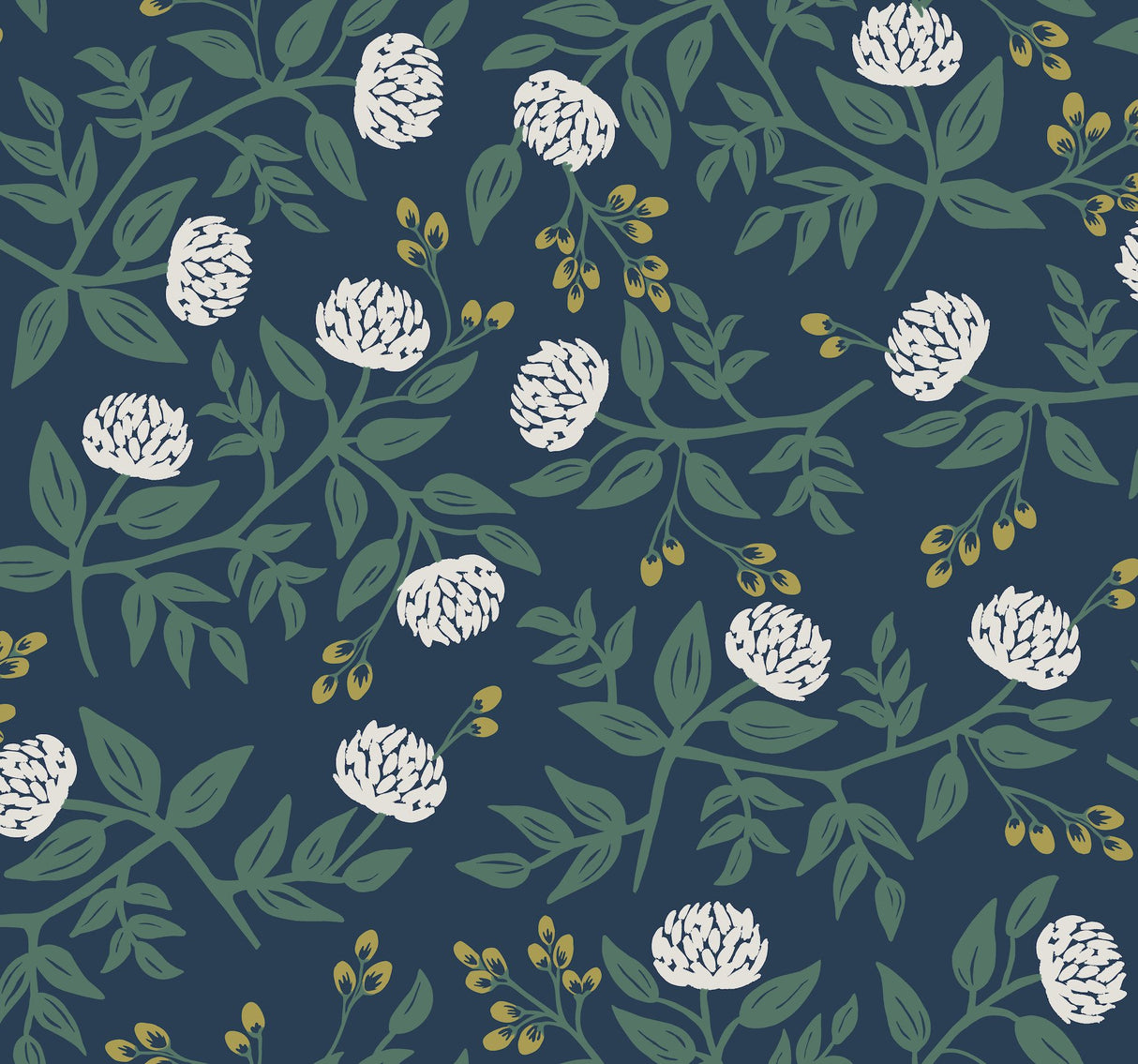 Peonies Navy Wallpaper with Botanical Peony Floral - York RI5149