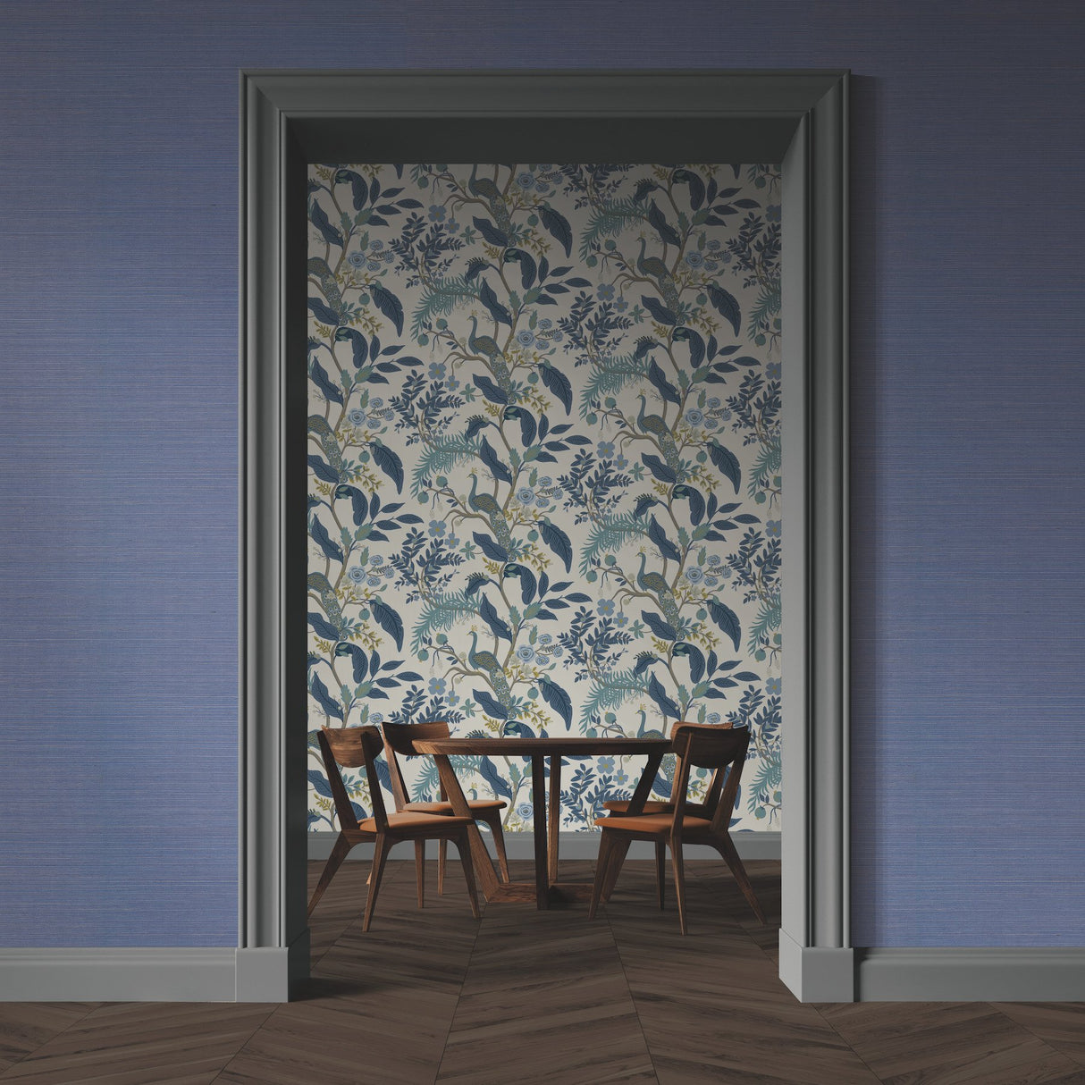 Palette Blue Sisal Grasscloth Wallpaper with Textured Weave - York RI5184