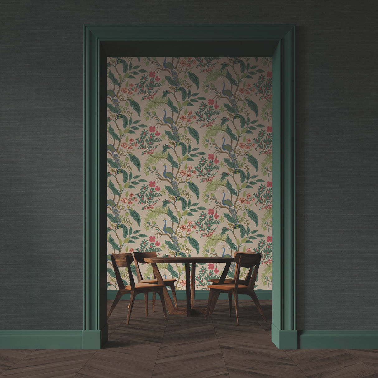 Palette Hunter Green Sisal Grasscloth Wallpaper with Textured Solid Weave - York RI5187