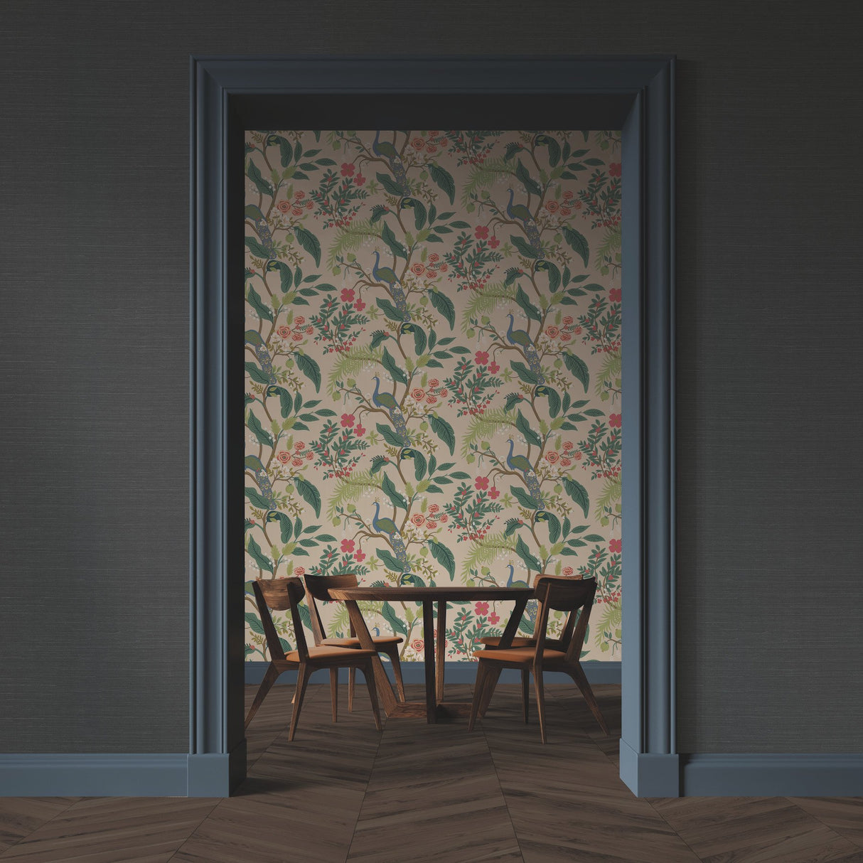 Palette Navy Sisal Grasscloth Wallpaper - York RI5188