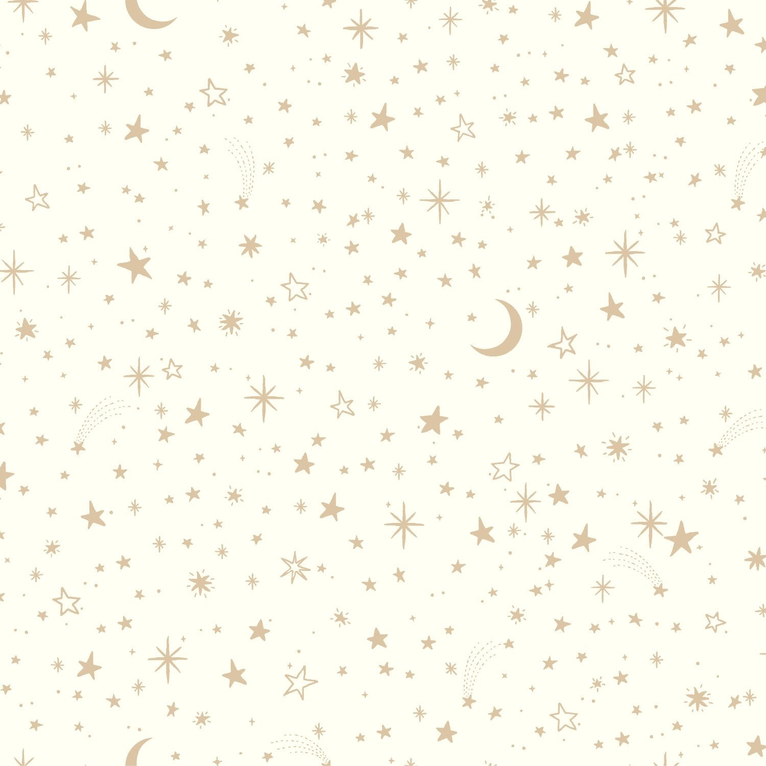 Twinkle Little Star Gold Peel & Stick Wallpaper with Metallic Kids Stars & Outer Space Pattern - York RMK10850WP