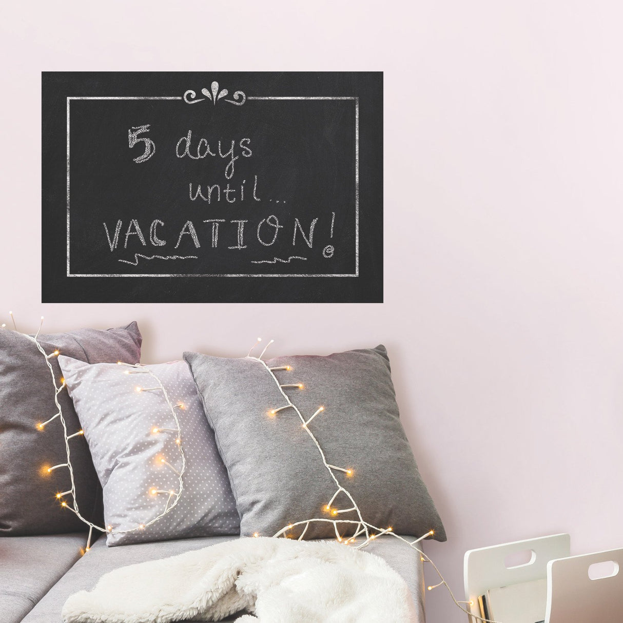 Chalkboard Black Peel & Stick Wallpaper with Chalkboard Novelty Pattern - York RMK10969WP