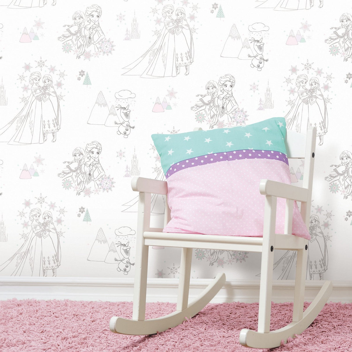 Disney Frozen Pink Peel & Stick Wallpaper with Novelty Kids Pattern - York RMK11169RL