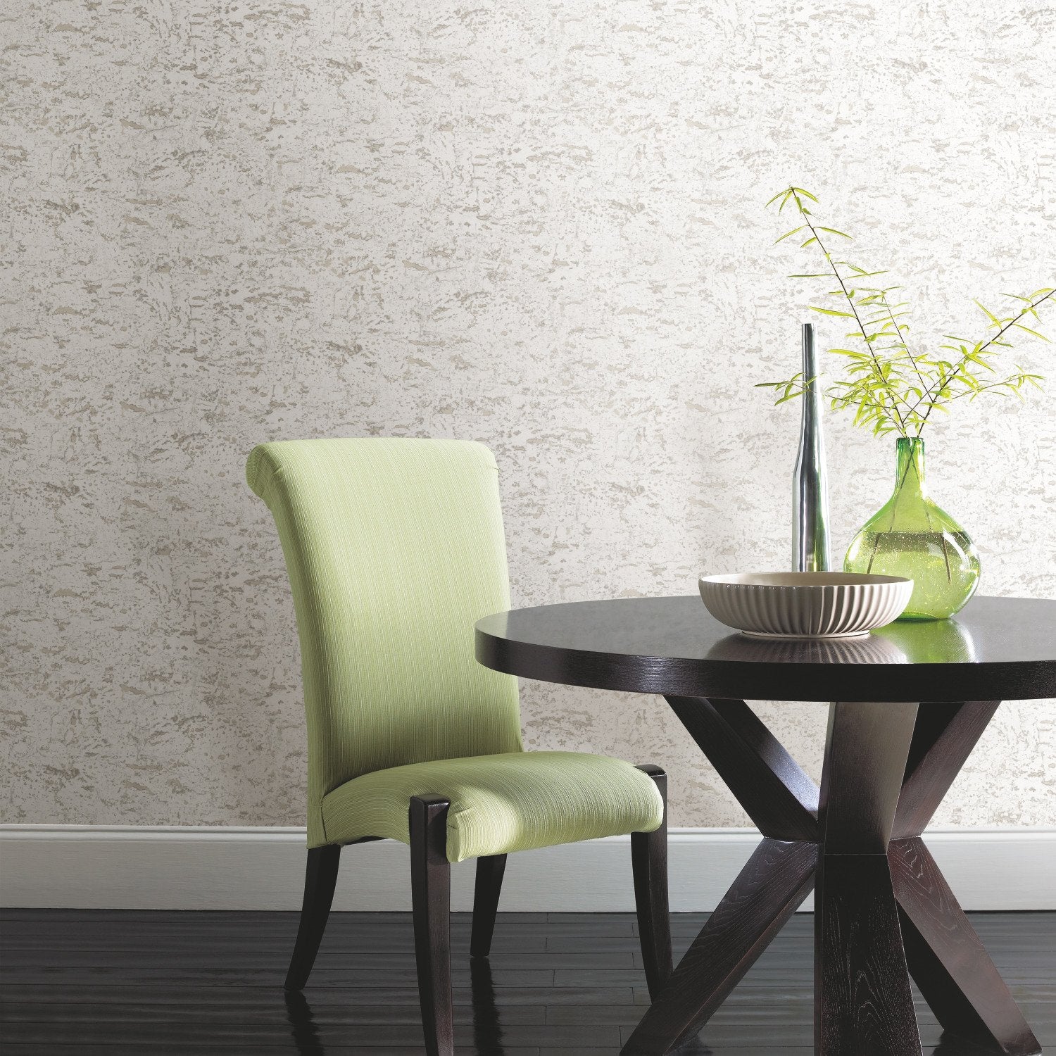 Faux Cork White Peel & Stick Wallpaper with Metallic Accents - York RMK11194WP