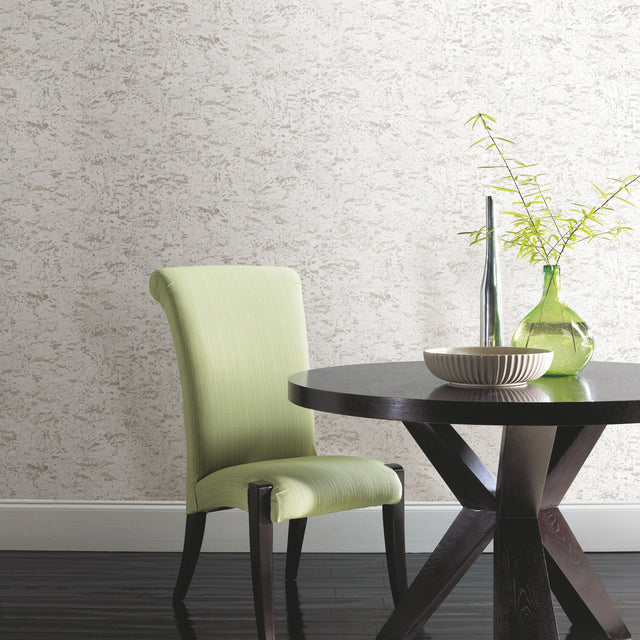 Faux Cork White Peel & Stick Wallpaper with Metallic Accents - York RMK11194WP