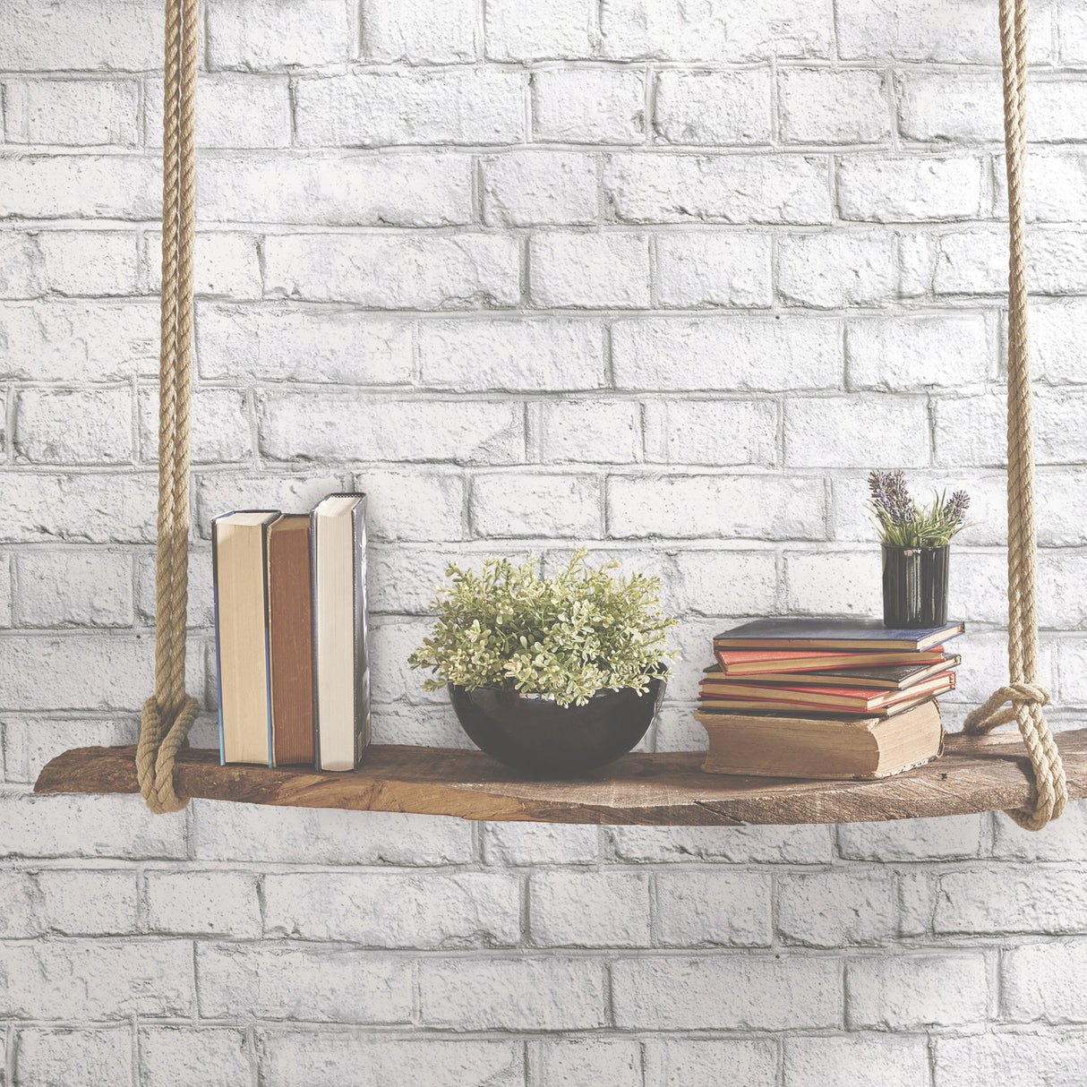 White Brick White by RoomMates Peel and Stick Removable Industrial Brick Stone Wallpaper for Walls, Furniture, and DIY Crafts - RMK11237WPZ