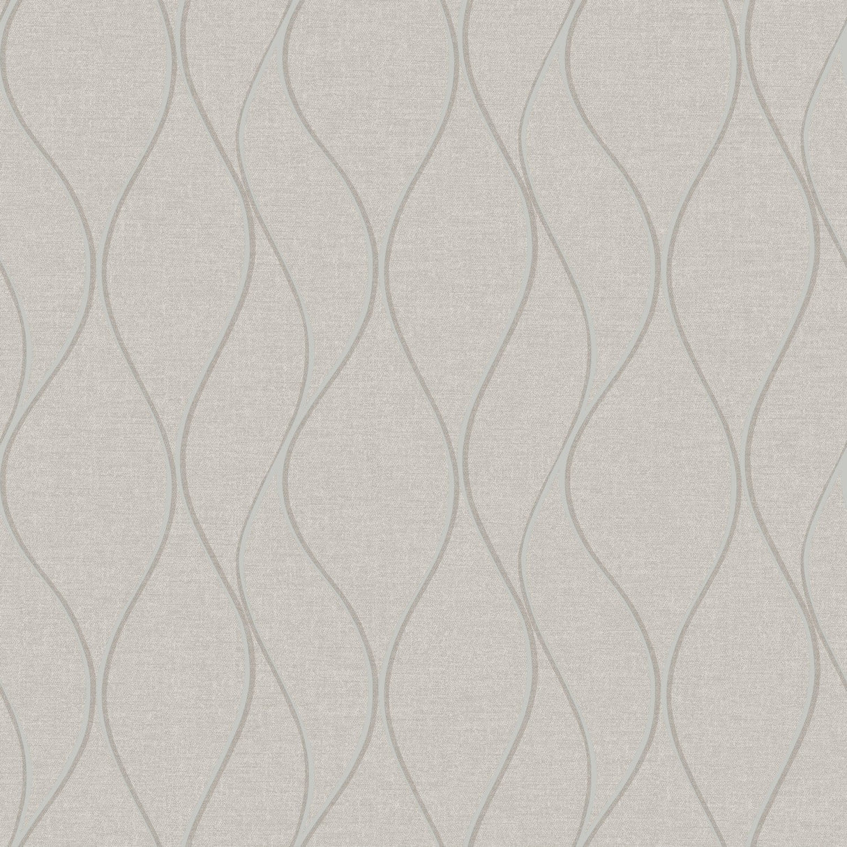 Wave Ogee Beige Peel & Stick Wallpaper with Metallic Geometric Pattern - RoomMates RMK11292WP