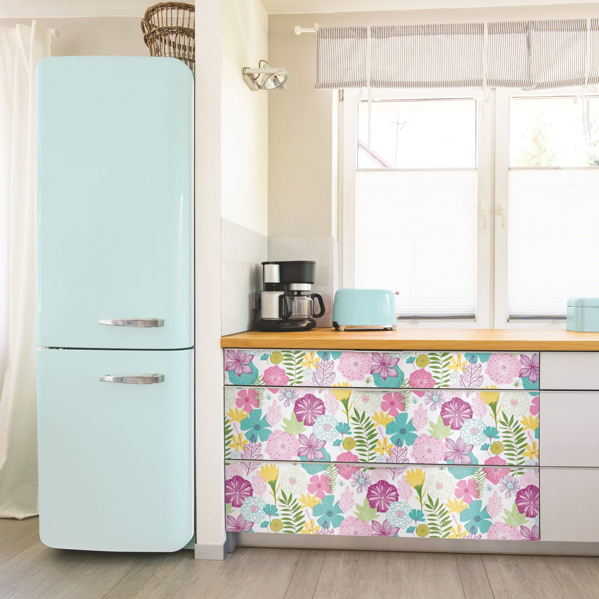 Perennial Blooms Purple Peel & Stick Wallpaper with Modern Botanical Floral Pattern - York RMK11327WP