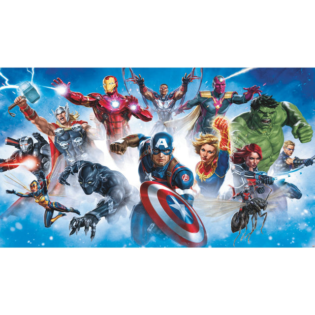 Avenger Gallery Art Blue Peel & Stick Wall Mural with Licensed Marvel Avengers Novelty Kids Style - York RMK11411M