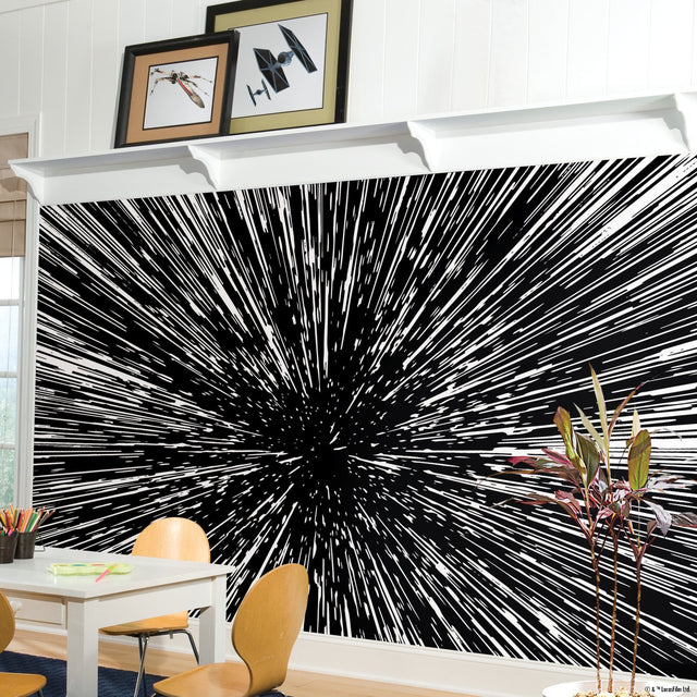 Hyper Space Black Peel & Stick Wall Mural with Star Wars Hyperspace Novelty Kids Style - York RMK11412M