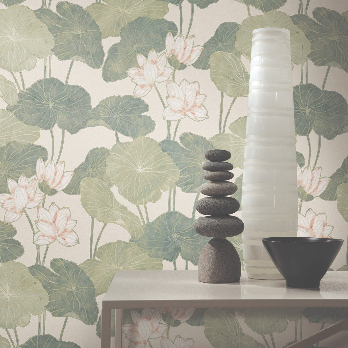Lily Pad Green Peel & Stick Wallpaper with Botanical Leaves Pattern, Modern Style - York RMK11438WP