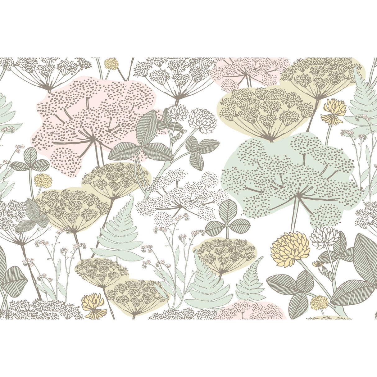 Niittypolku Pink Peel & Stick Wallpaper with Botanical Floral Motif - York RMK11533RL