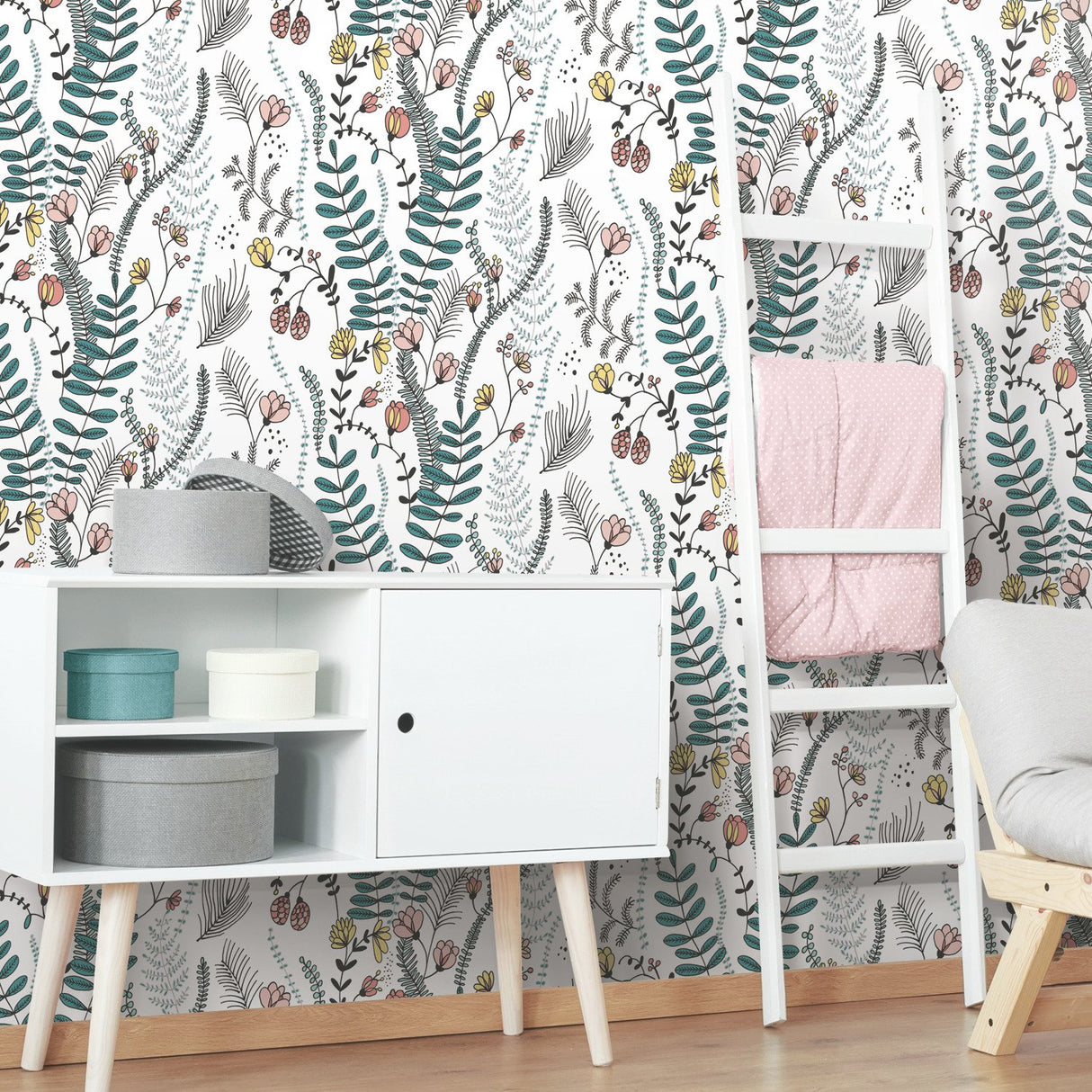 Verso Green Peel & Stick Wallpaper with Botanical Floral Pattern - York RMK11543RL