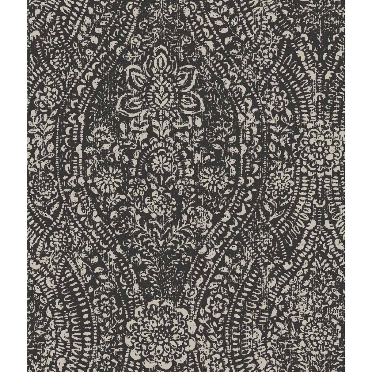 Ornate Ogee Taupe Peel & Stick Wallpaper with Glam Global Ogee Pattern - York RMK11570WP