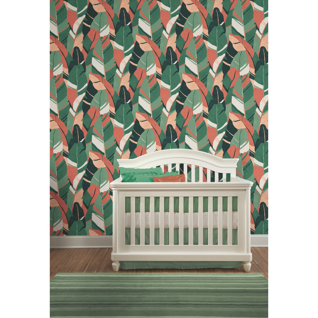 Hearts Of Palm Green Peel & Stick Wallpaper with Modern Botanical Leaves - York RMK11572RL