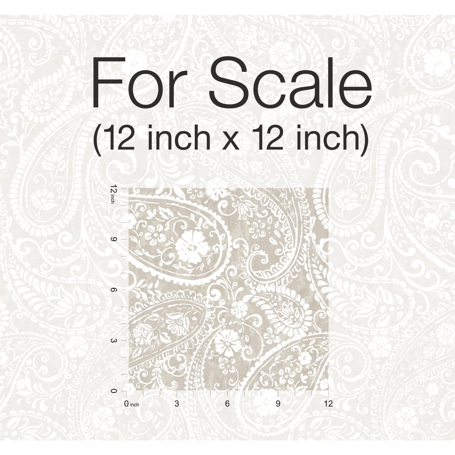 Paisley Prince Beige Peel & Stick Wallpaper with Modern Global Paisley Pattern - RoomMates RMK11580RL