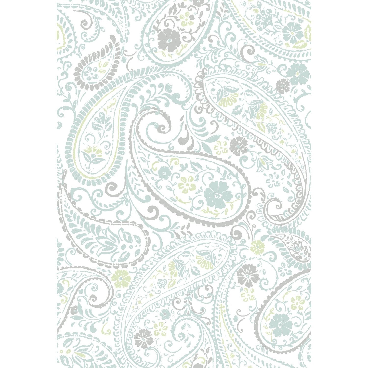 Paisley Prince Grey Peel & Stick Wallpaper with Modern Global Paisley Pattern - York RMK11583RL