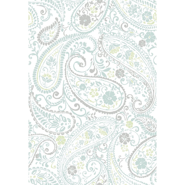 Paisley Prince Grey Peel & Stick Wallpaper with Modern Global Paisley Pattern - York RMK11583RL