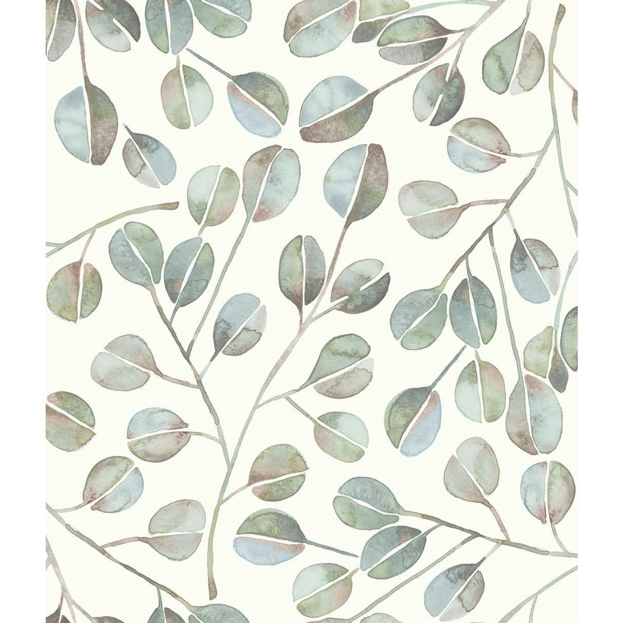 Cat Coquillette Eucalyptus Green Peel & Stick Wallpaper with Botanical Leaves Modern Vinyl - York RMK11629WP