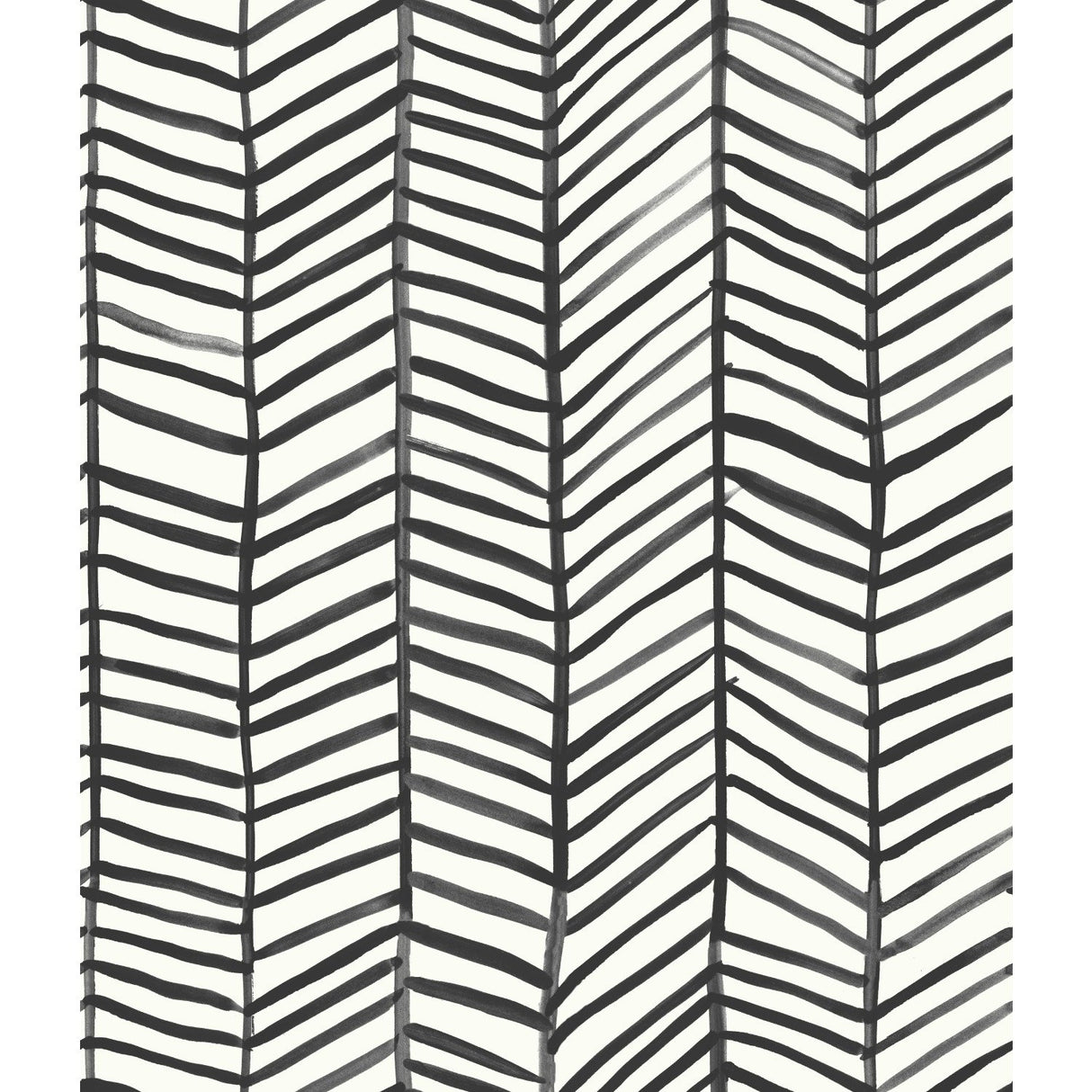 Cat Coquillette Herringbone Black Peel & Stick Wallpaper