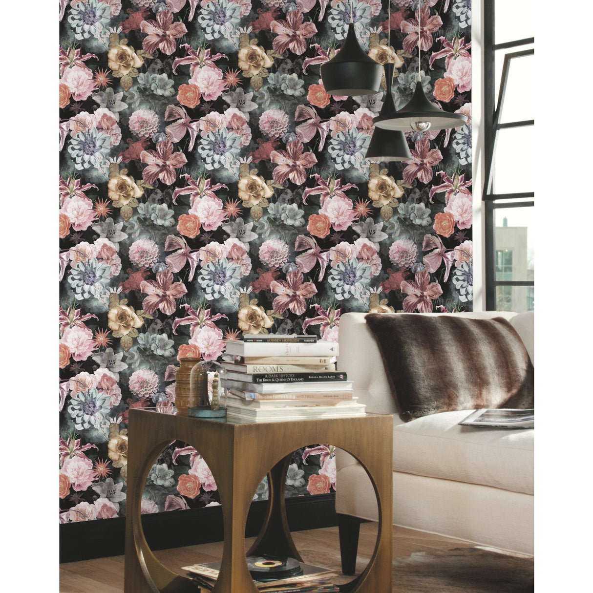 Vintage Floral Blooms Pink Peel & Stick Wallpaper with Botanical Flower Pattern, Vintage Style - York RMK11719RL