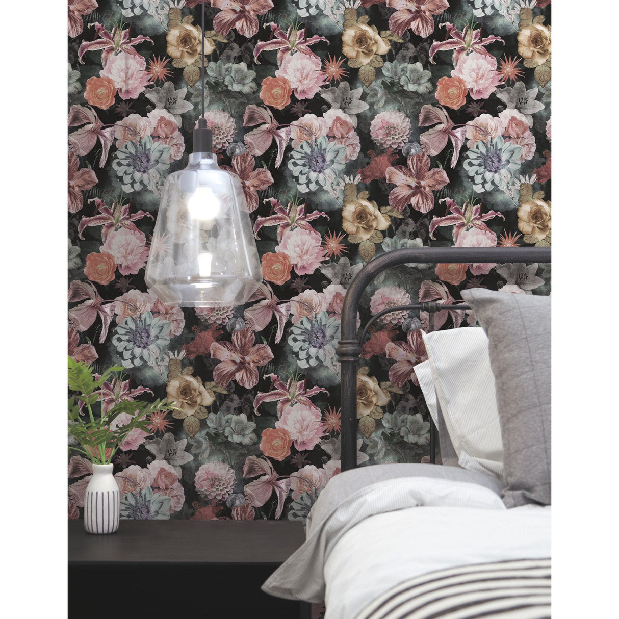 Vintage Floral Blooms Pink Peel & Stick Wallpaper with Botanical Flower Pattern, Vintage Style - York RMK11719RL