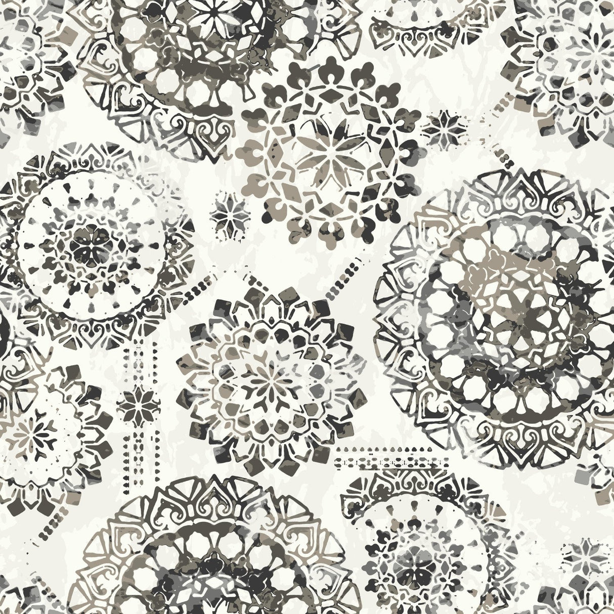 Bohemian Medallion Black Peel & Stick Wallpaper