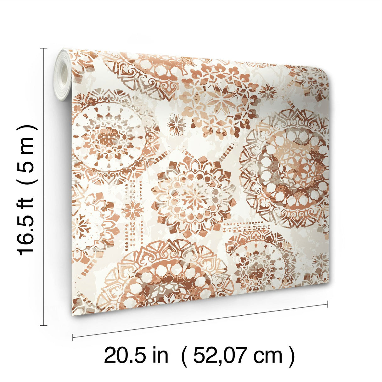 Bohemian Medallion Orange Peel & Stick Wallpaper