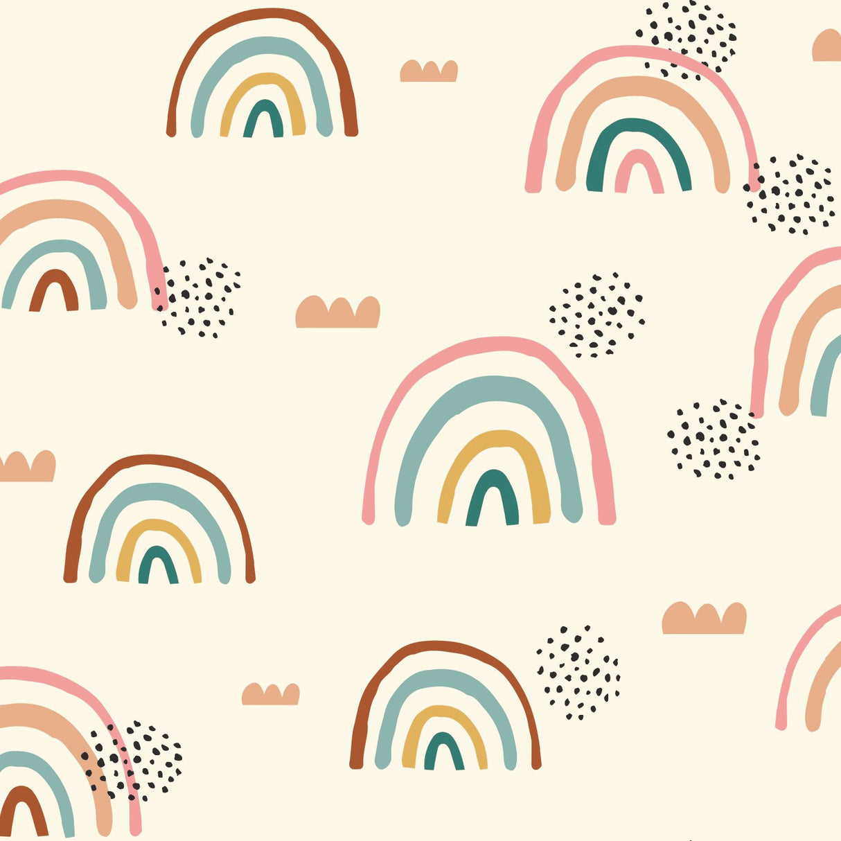 Rainbow's End Taupe Peel & Stick Wallpaper with Whimsical Novelty Pattern - York RMK11730RL