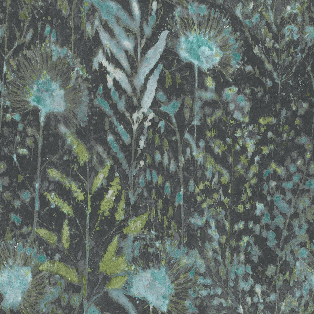 Dandelion Teal Peel & Stick Wallpaper with Botanical Floral Pattern, Modern Style - York RMK11743WP