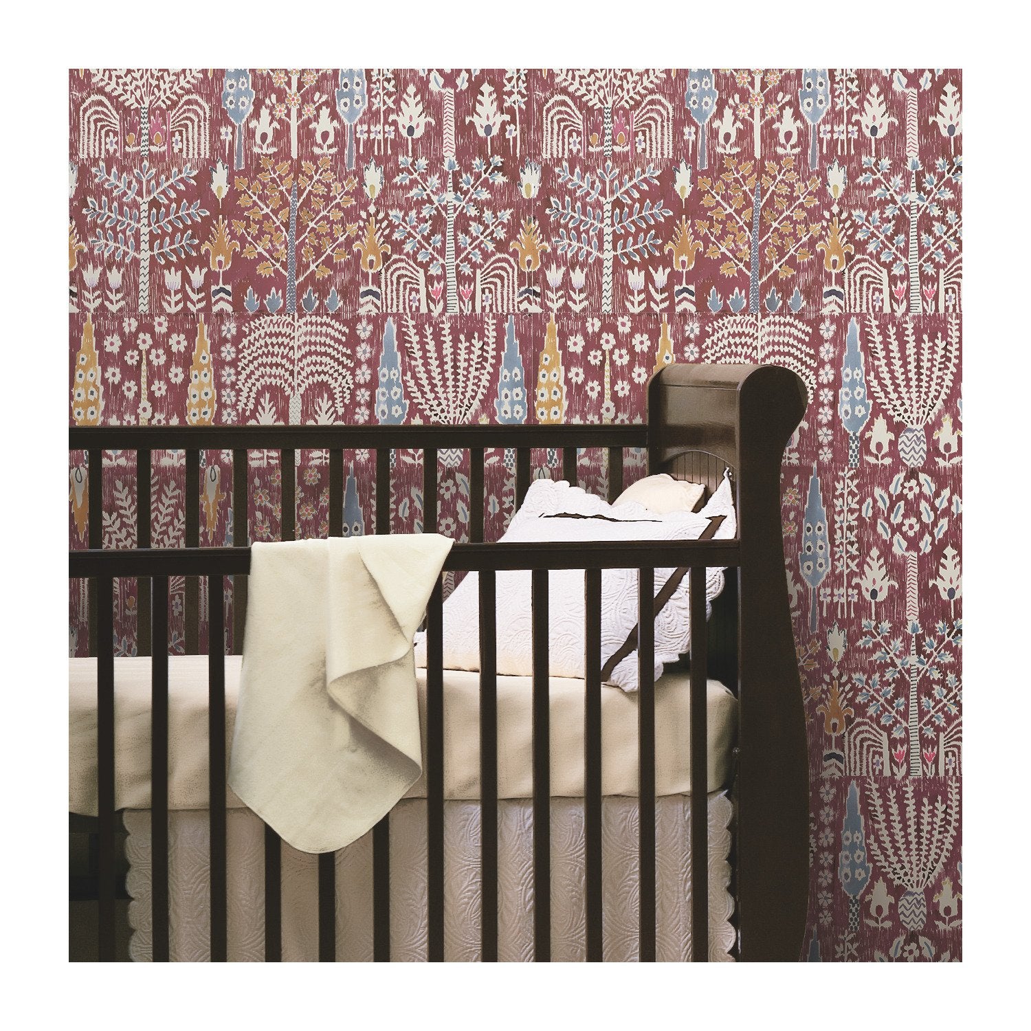 Persian Ikat Red Peel & Stick Wallpaper