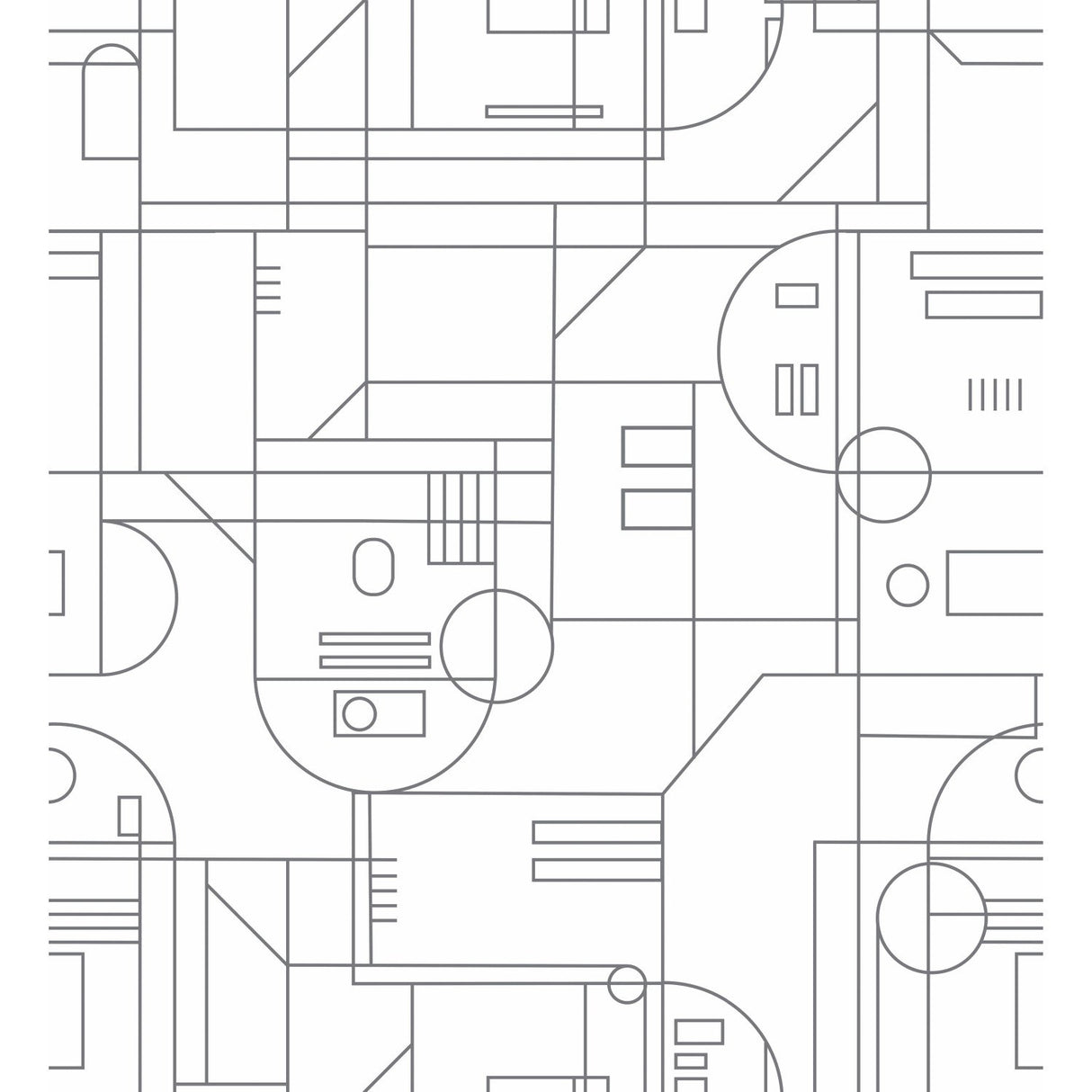 Star Wars R2D2 Geometric Grey Peel & Stick Wallpaper with Whimsical Licensed Novelty Pattern - RoomMates RMK11786RL