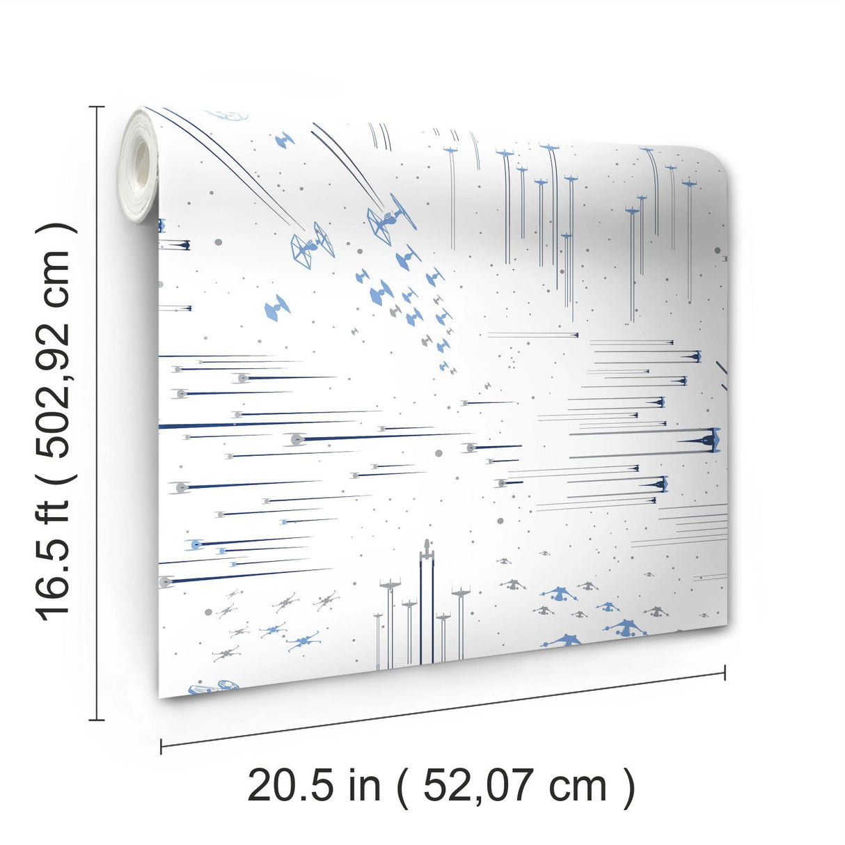 Star Wars: Galactic Battles Blue Peel & Stick Wallpaper with Whimsical Novelty Pattern - York RMK11801WP