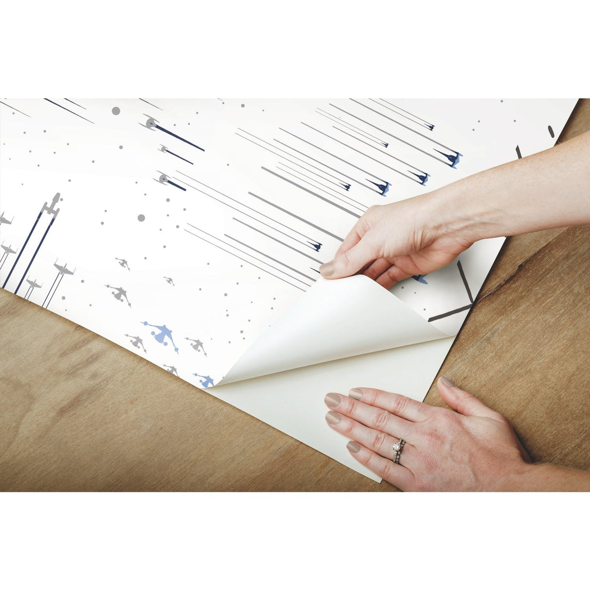 Star Wars: Galactic Battles Blue Peel & Stick Wallpaper with Whimsical Novelty Pattern - York RMK11801WP