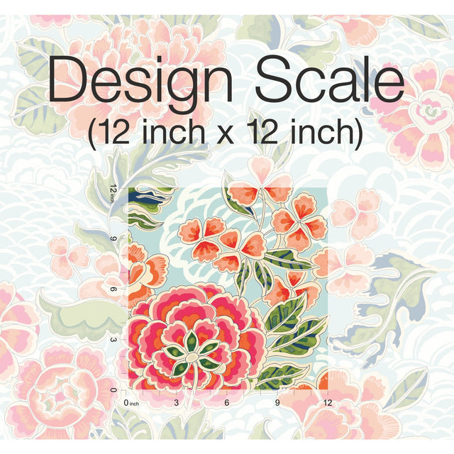 Zen Garden Blue Peel & Stick Wallpaper with Floral Pattern, Modern Style - York RMK11854RL