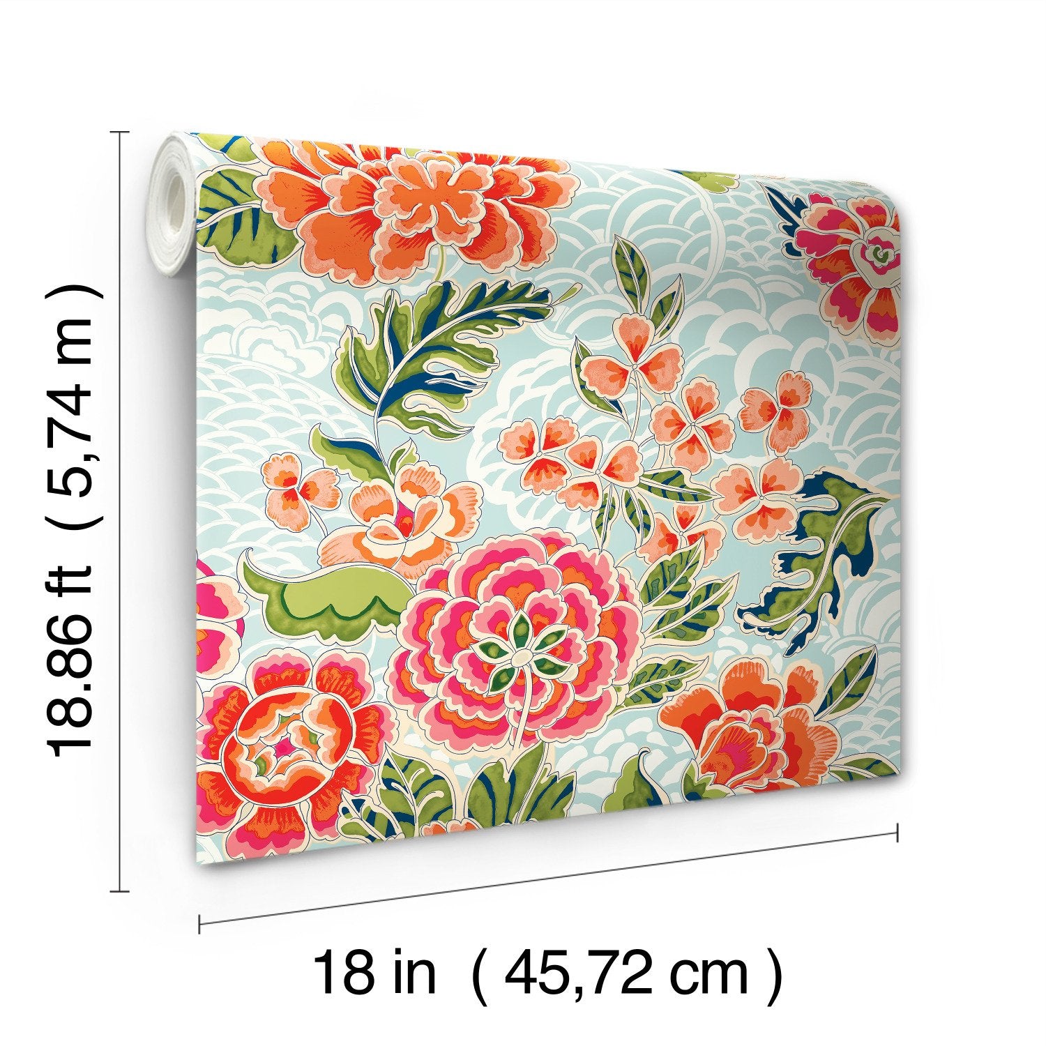 Zen Garden Blue Peel & Stick Wallpaper with Floral Pattern, Modern Style - York RMK11854RL