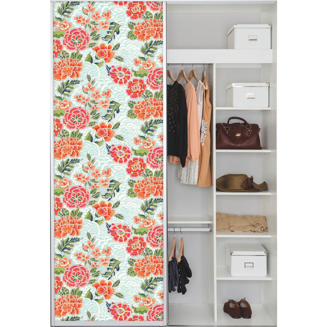 Zen Garden Blue Peel & Stick Wallpaper with Floral Pattern, Modern Style - York RMK11854RL