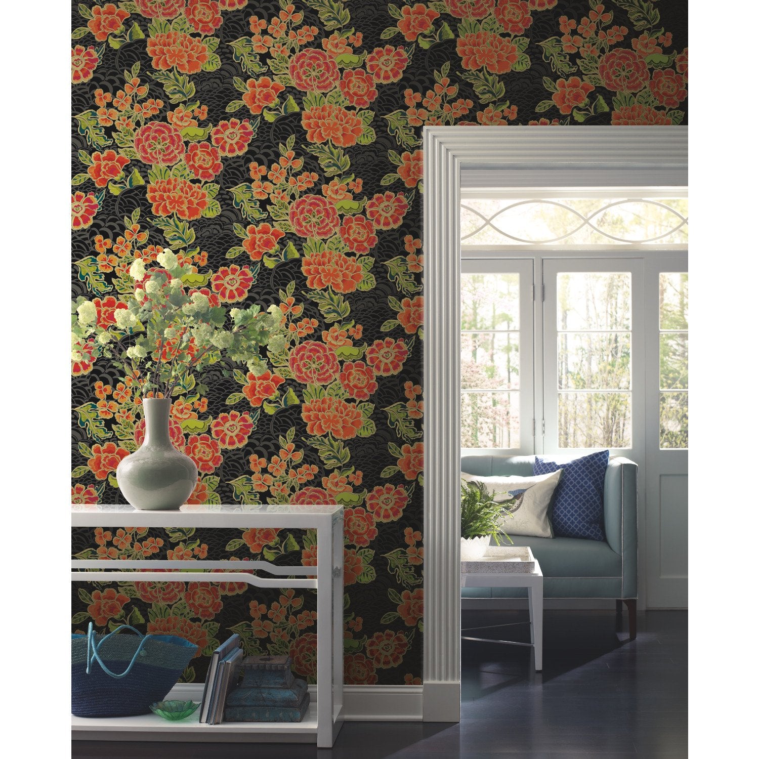 Zen Garden Pink Peel & Stick Wallpaper with Floral Pattern, Modern Style - York RMK11856RL