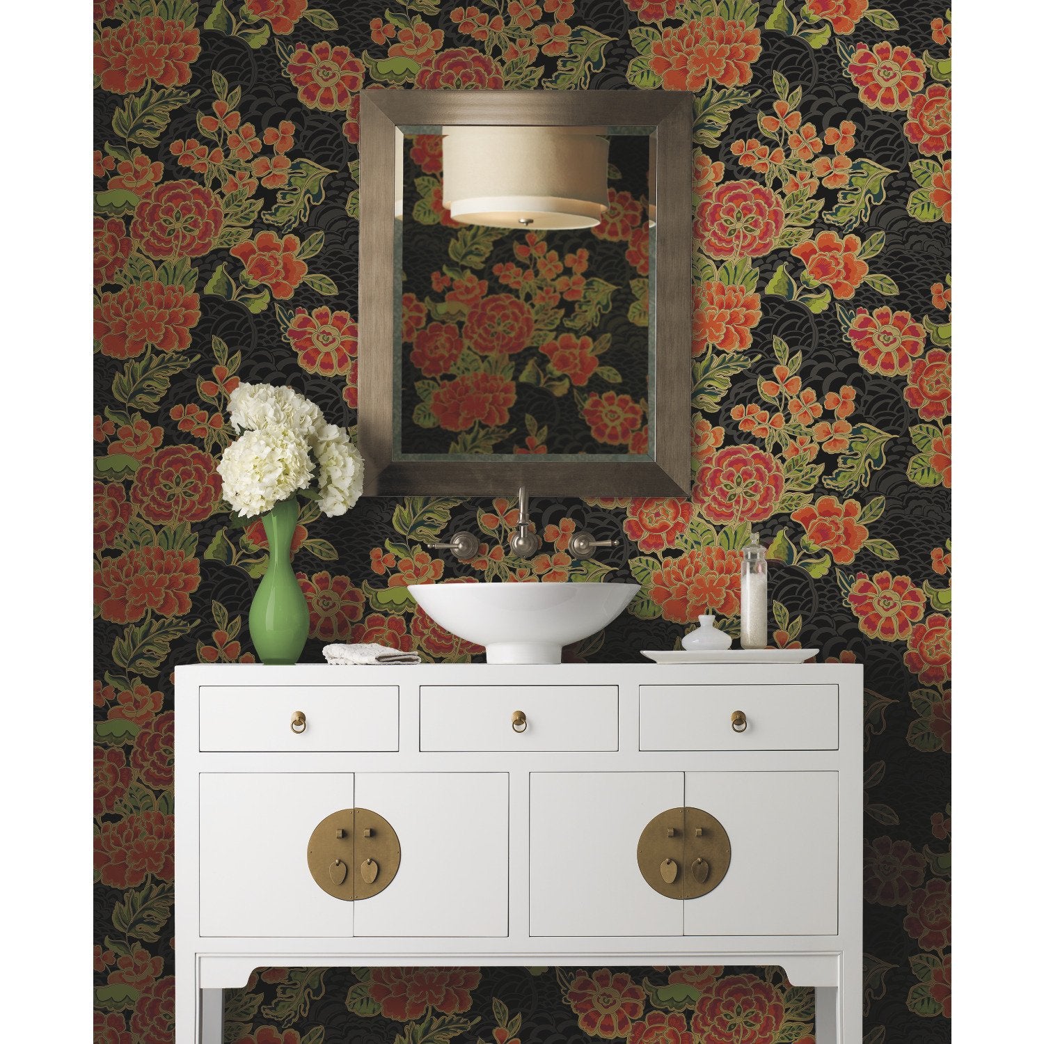 Zen Garden Pink Peel & Stick Wallpaper with Floral Pattern, Modern Style - York RMK11856RL