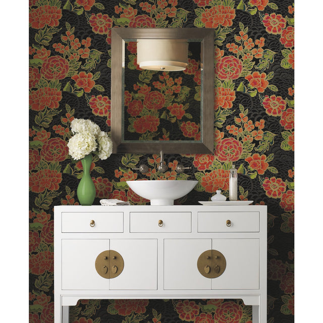 Zen Garden Pink Peel & Stick Wallpaper with Floral Pattern, Modern Style - York RMK11856RL