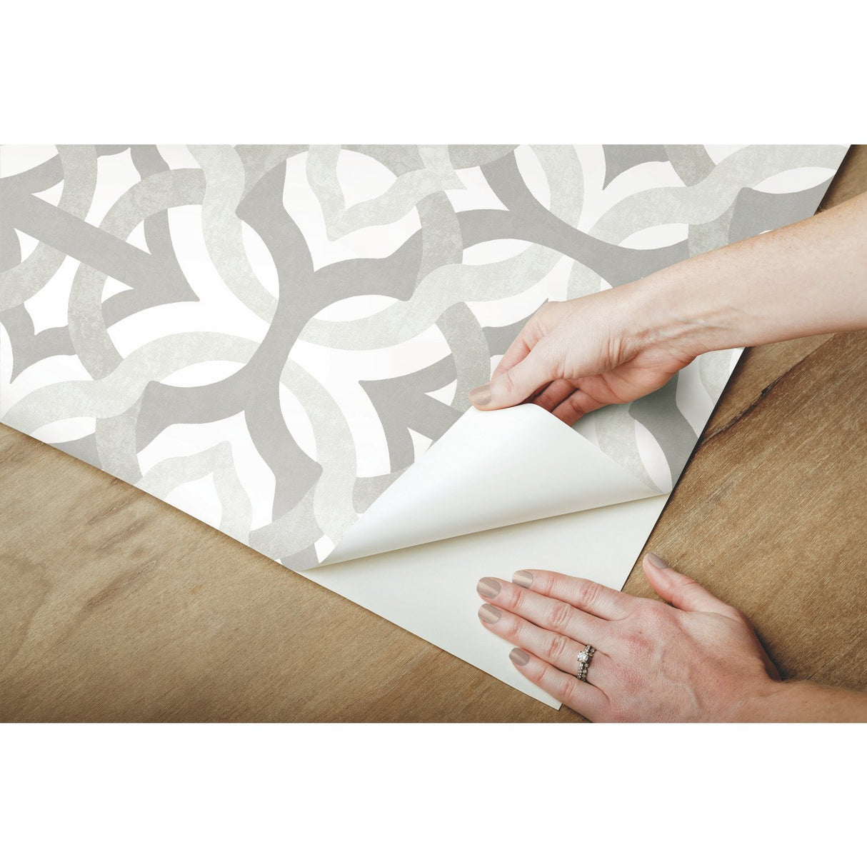 Tipton Taupe Peel & Stick Wallpaper with Modern Geometric Pattern - York RMK11865RL