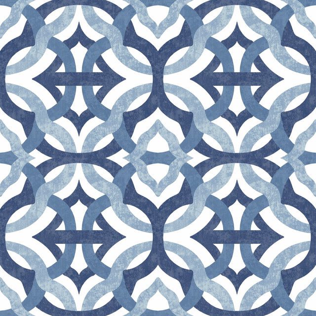 Tipton Blue Peel & Stick Wallpaper with Geometric Abstract Motif - York RMK11866RL
