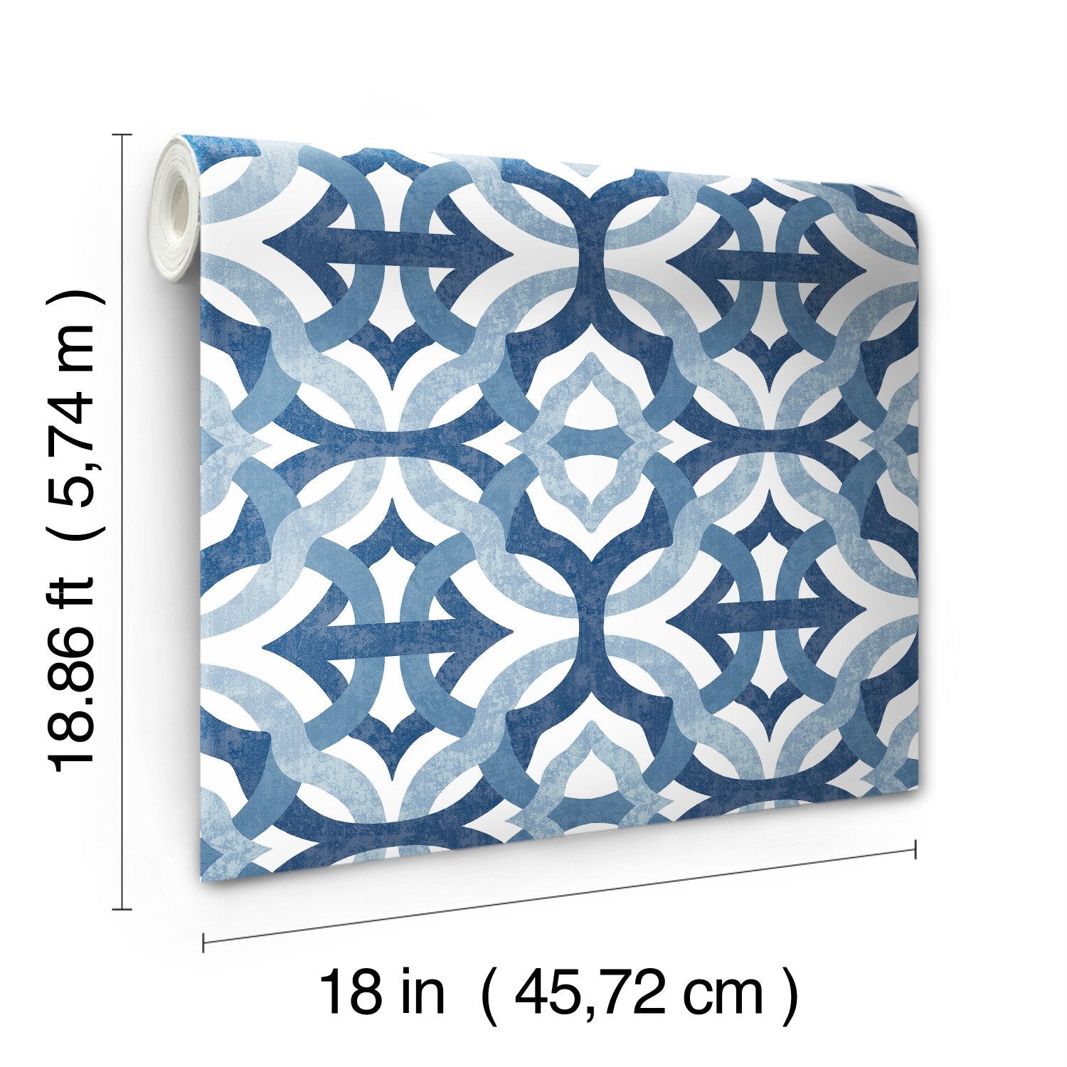 Tipton Blue Peel & Stick Wallpaper with Geometric Abstract Motif - York RMK11866RL