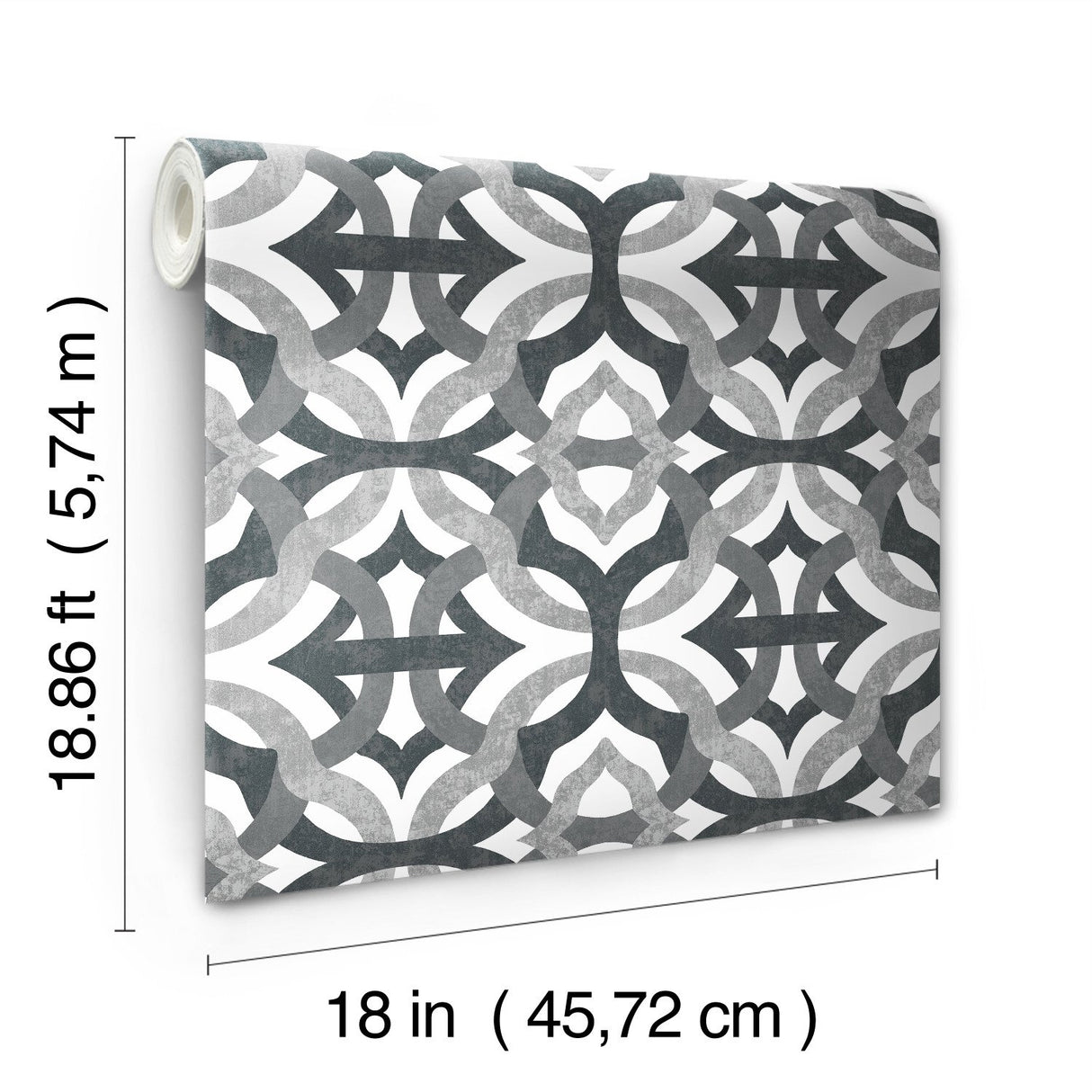 Tipton Grey Geometric Abstract Peel & Stick Wallpaper - Waverly/RoomMates RMK11867RL
