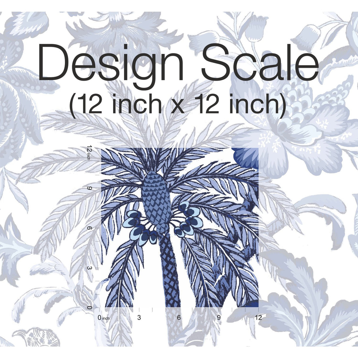 Exotic Curiosity Blue Peel & Stick Wallpaper with Botanical Floral Pattern, Modern Style - York RMK11881RL