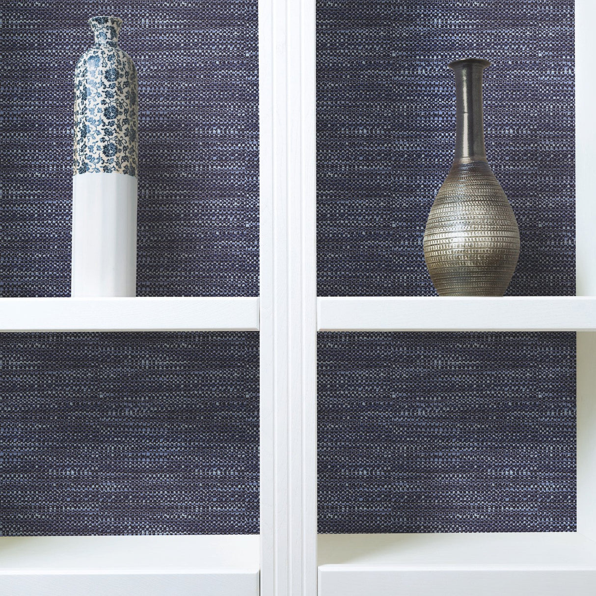 Tabby Blue Peel & Stick Wallpaper with Modern Woven Texture Pattern - York RMK11889RL